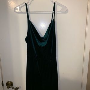 Emerald Green Velvet Jumpsuit.